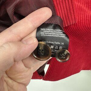 corduroy jacket blazer cotton cropped red US 6 36